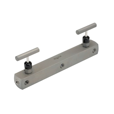 Noshok 2 Valve Manifold, Soft Tip, 1/2 NPT Female x 1/2 NPT Female, Steel, 0.156" Orifice 2704-FFC